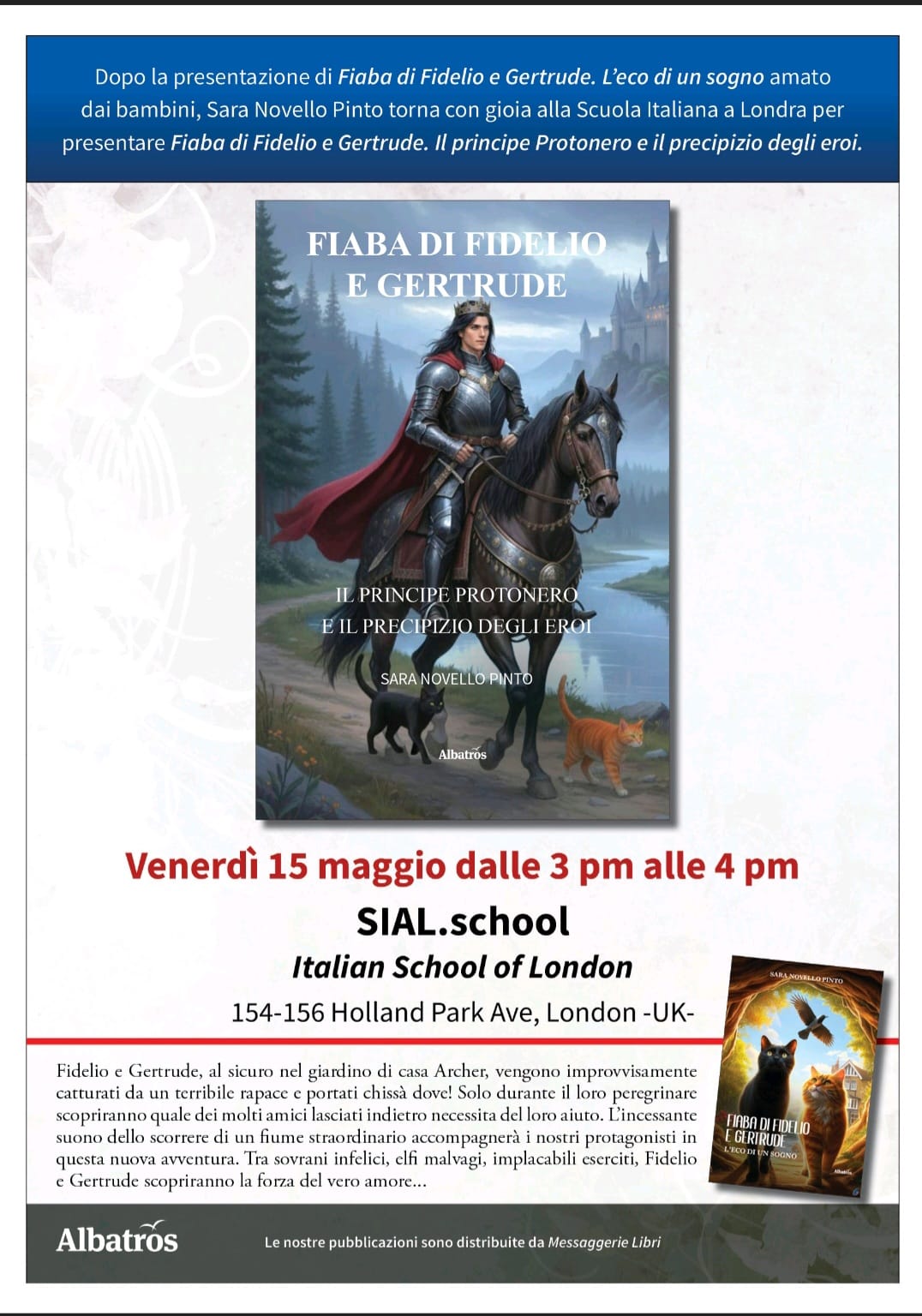Presentazione alla SIAL school de Fiaba di Fidelio e Gertrude: Il principe Protonero e il precipizio degli eroi.